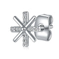 INS Cool Wind Cross Snow Stud Earrings Classic Style Zircon Earrings for Wedding Party