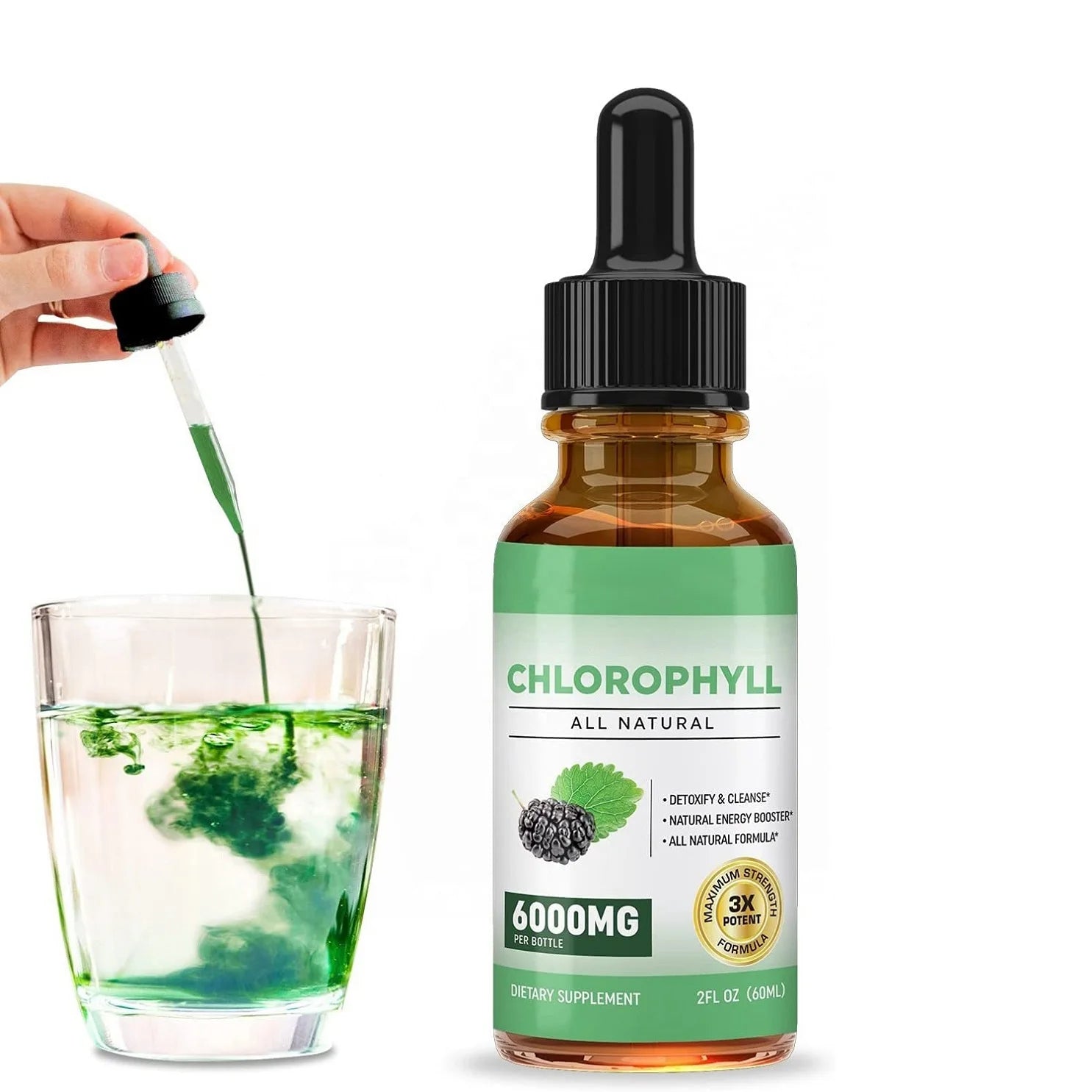Hot Selling Internal Deodorant Weight Loss Drops Organic Drop 1500Mg Chlorophyll From Alfalfa Liquid