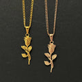 Dainty Bohemian Flower Necklace PVD Gold Plated Stainless Steel Women Rose Gold Color Rose Flower Necklace Women