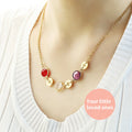 Trendy Gold Plating Link Chain Necklace with Birthstone and Letter Charms for Anniversary Occasions