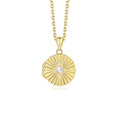 Personalized 925 Sterling Silver Gold Plating Disc Opal Pendant Necklace for Women Wholesale