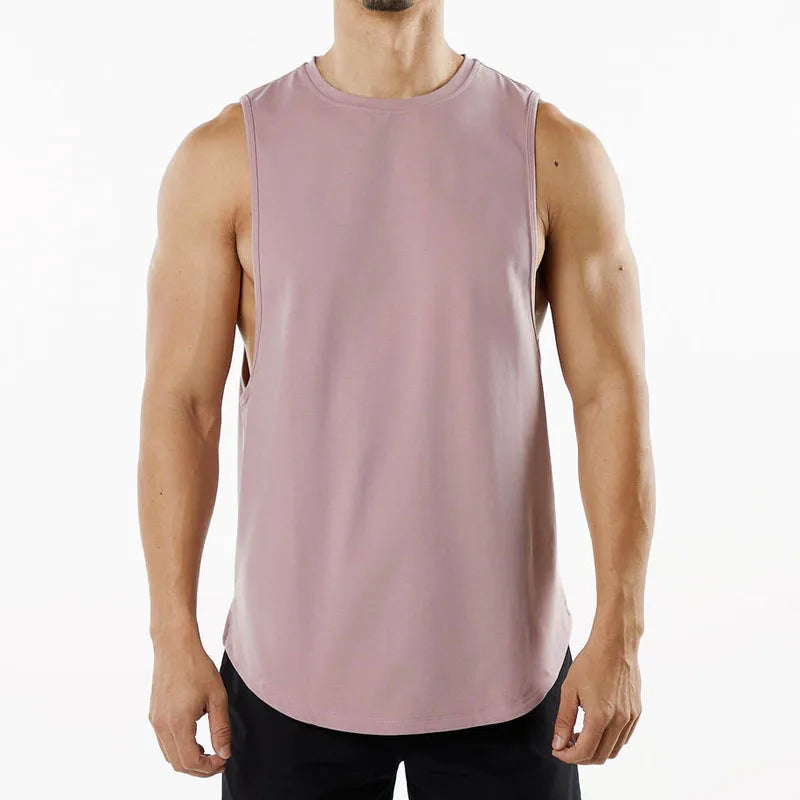 Men's Sports Fitness Sleeveless Tank Top Summer Hot Selling Lightweight Quick Dry Large Breathable Sweat Absorbing Solid Color