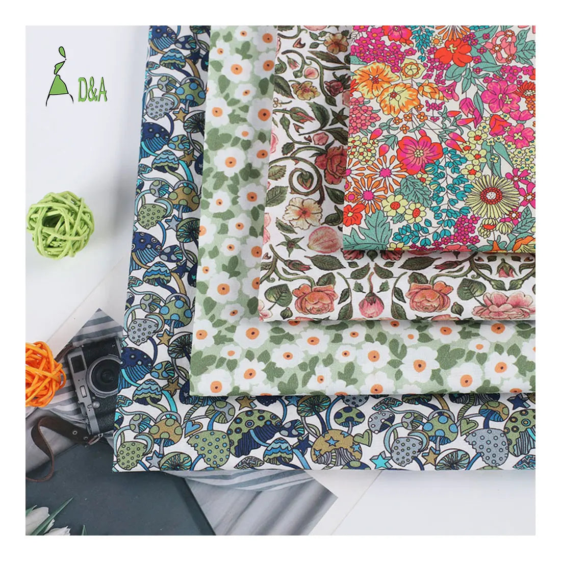 Custom Woven Lightweight Breathable Floral Fabric 100% Cotton for Women's Girls & Boys Clothing