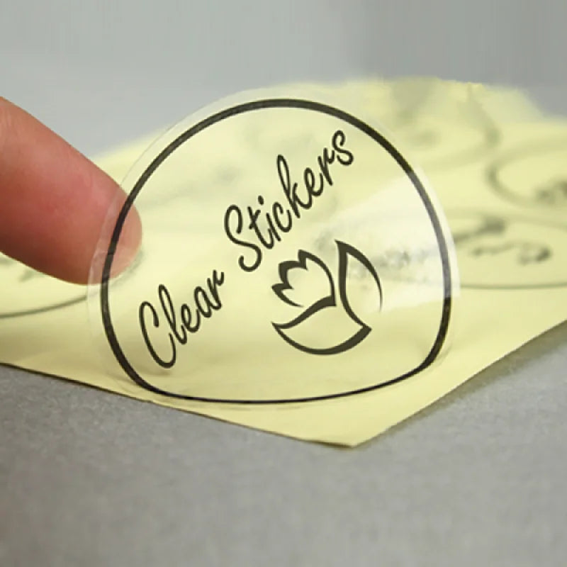 Round Transparent Label Stickers Printing Custom Clear Vinyl Plastic Stickers