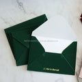 Hot Sale Fancy Handmade Special Velvet Envelopes for Wedding Invitation Cards and Customized Suede Envelopes with logo