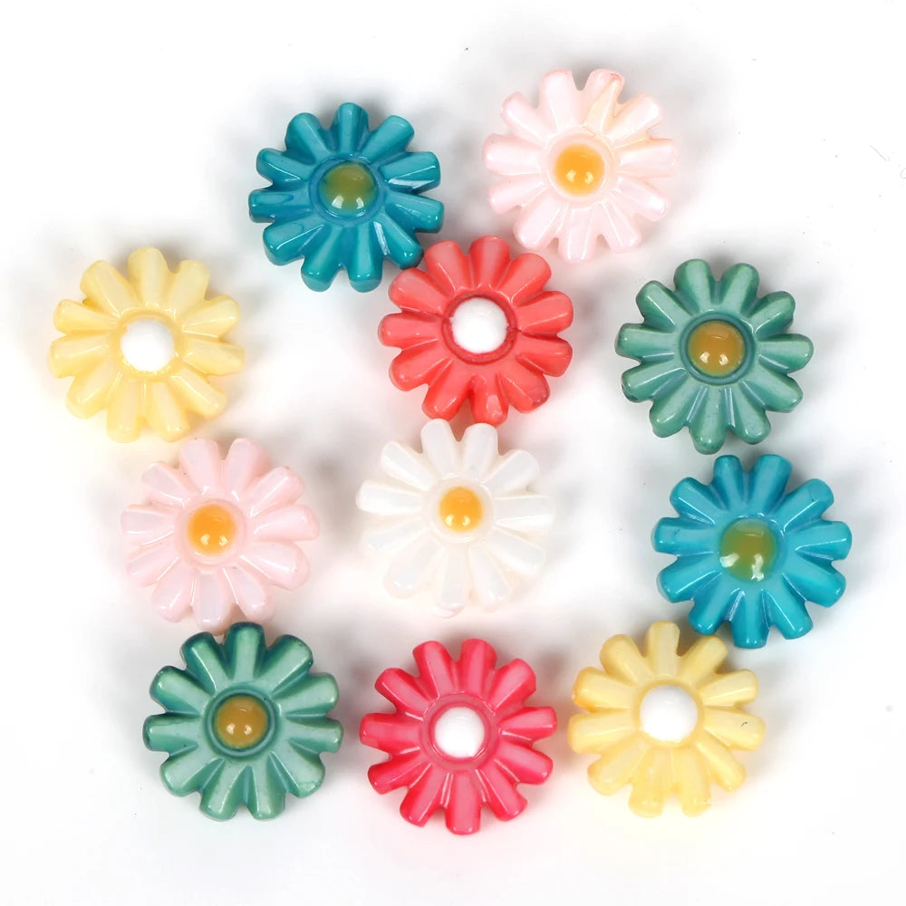 Natural Colorful Freshwater Shell Daisy Mother of Pearl Loose Spacer Beads for Jewelry Making DIY Bracelet Necklace Handmade