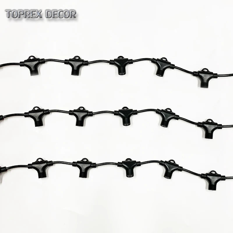 TOPREX DECOR 1m Power Cord with 10pcs T-Shaped Splitter Connector for Toprex Curtain String Lights Extension Cords