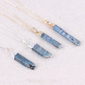S925 Sliver Gold Plated Chain Raw Kyanite Pendant Necklace Mother's Day Gift Pendant Charm for Jewelry Making