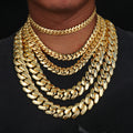 Wholesale Hip Hop Miami Custom Cuban Link Chain Necklace with Logo Chunky Gold Cuban Chain 18K Real Gold Plated