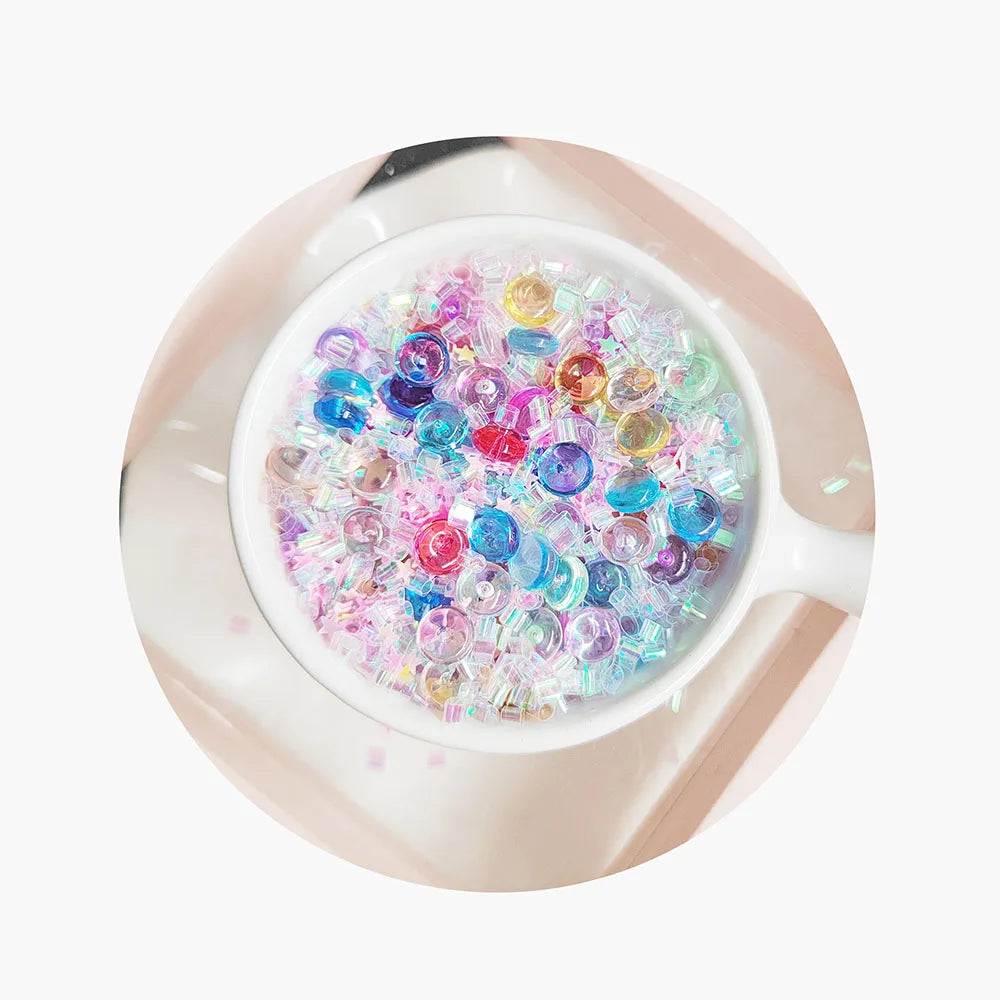 1kg Cute Home DIY Polymer Bead Round Candy Clear Star Mixed Slices Multi-Shape Clay Tiles Ideal for Pattern Making