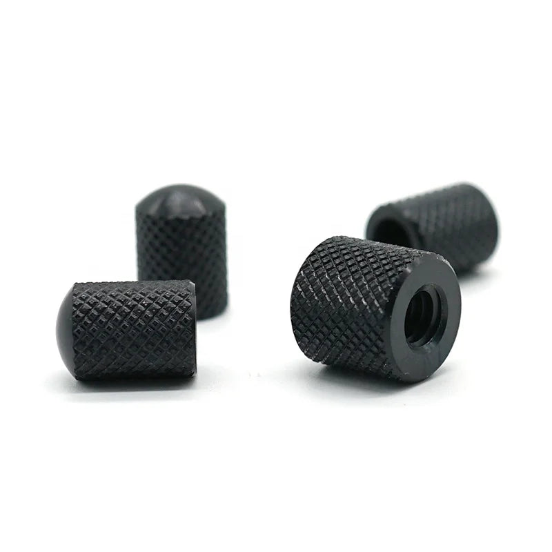 Black Audio Knob Switch Screw Type Metal Aluminum Guitar Knob with Wrench for Electric Guitar