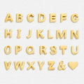 18K Gold Plated Mini Initial Letter Charm Pendant T W V S English 3D Stainless Steel DIY Necklace Bracelet Factory Wholesale Hot
