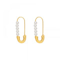 2022 Women Trendy Pearl Earrings Stainless Steel 18K Gold Plated Steel Clip Shape with Jewelry