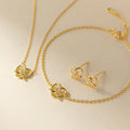 Fashion Jewelry Set 925 Sterling Silver Crossed Heart Zircon Gold Plated Necklaces Stud Earrings Bracelet Valentine's Day Gift