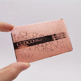 Warranty Custom Wedding Invitation Rose Visit Mirror Metal Card Laser Engraving Metal Blank Business Visiting Card