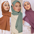 Sharut Wholesale Custom LOGO Islamic Shawl Plain Georgette Muslim Women Fashion Scarf Women Bawal Tudung Chiffon Hijab Scarf