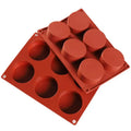 HY Silicone 6 Cavity Round Muffin Cupcake Cylinder Mold for Chocolate