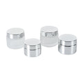 Eco-friendly Frosted Custom Cream Container Packaging Frosted Glass Cosmetic Silver Electroplate Glass Jar With Cap