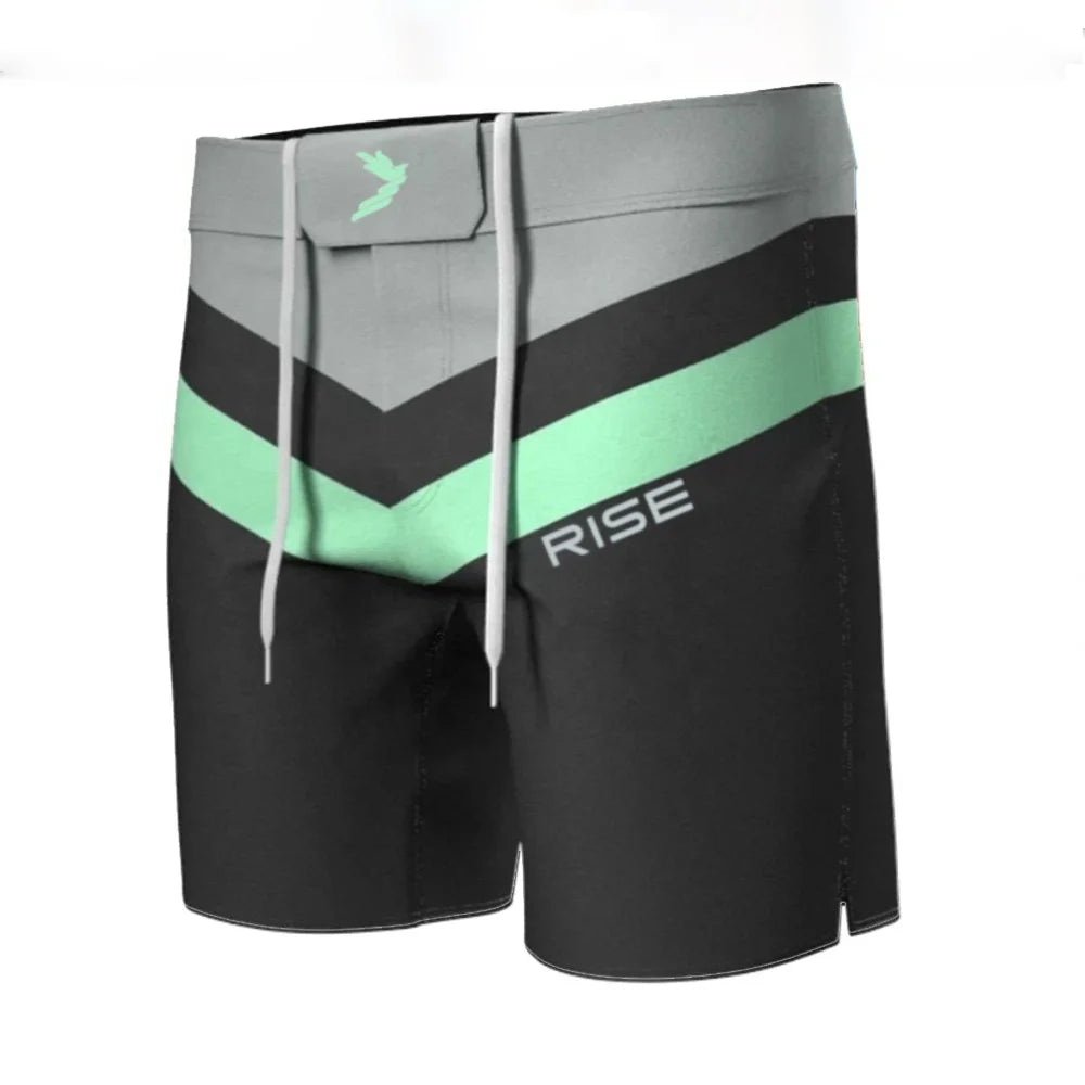 Breathable Men's BJJ Shorts Dual Secure 4 Way Stretch Quick Dry Fade-Resistant Sublimation Printing Jiu Jitsu Grappling Wear