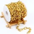 Shiny Twist Chain 18k Gold PVD Plated Stainless Steel Link Chains Women Men Smooth Oval Shape Necklace Bracelet