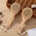 Custom Private Label Eco Friendly Natural Boar Bristle Shower Brush Long Handle Exfoliating Body Dry Brush Shower Cleaner Brush