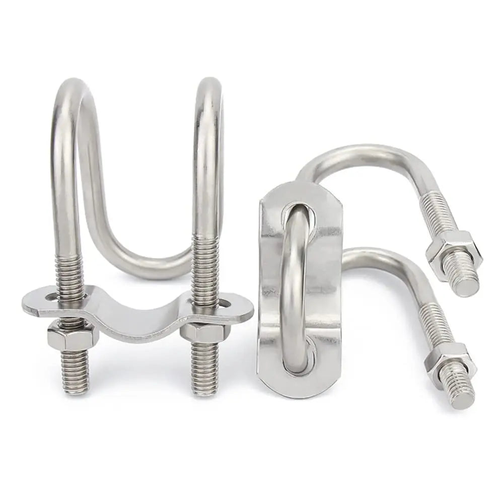 Wholesaler Direct Sale 304 Stainless Steel Double U-Bolts Cross U-Buckle with Plain Finish Special Shaped U-Bolt