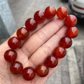 6/8/10/12mm 100% Trendy AAA Carnelian Bracelet Women Men Jewelry Red Stone Elastic Beads Bracelets & Bangle Fine Jewelry