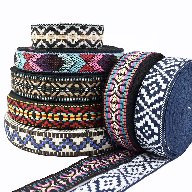 Deepeel KY597 30mm DIY Handmade Ethnic Style Jacquard Webbing Garment Hat Bag Decorations Sewing Material Nylon Webbing Tape