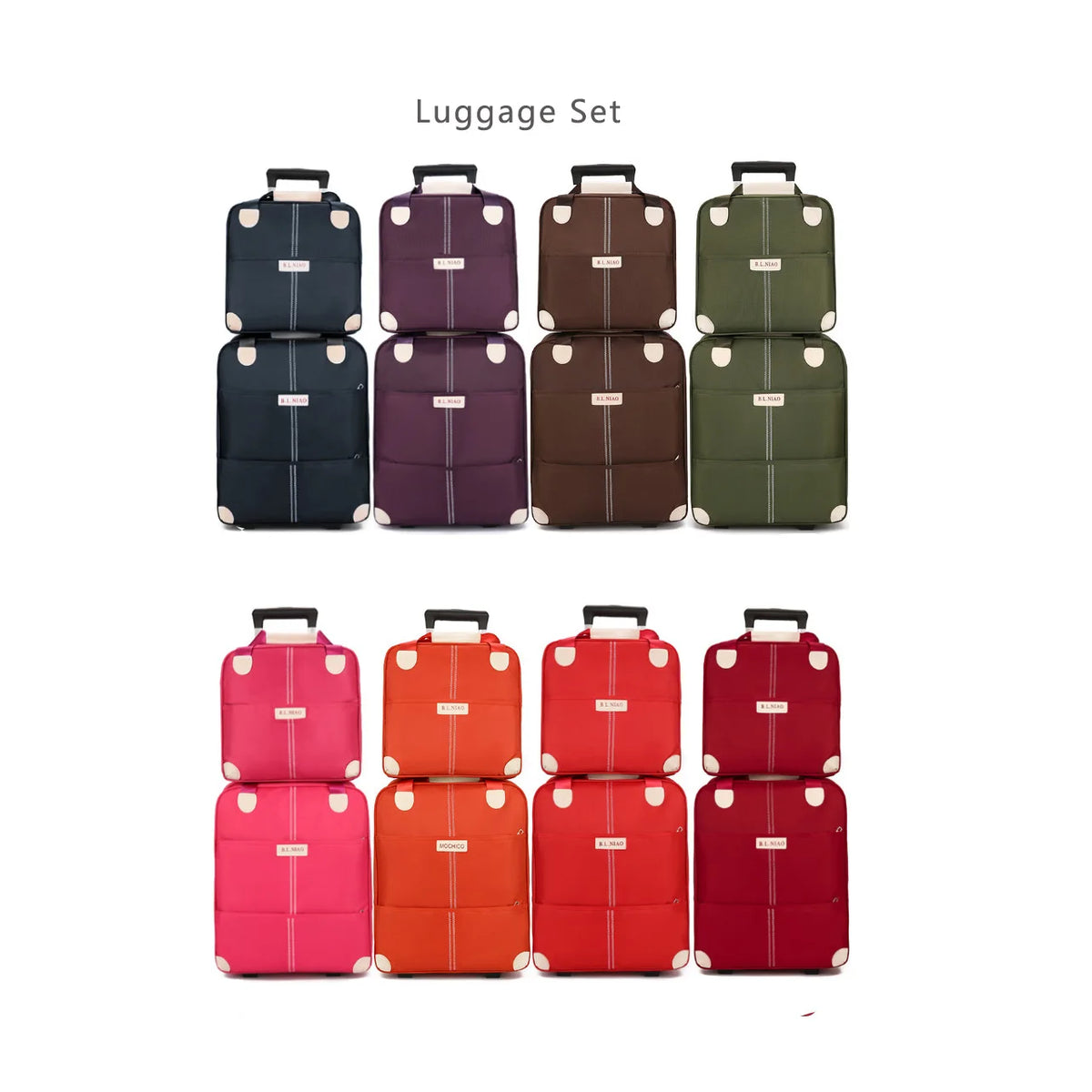 Luggage Handbag Set Suitcase Spinner Oxford Softshell Lightweight Softside Expandable Waterproof Eco-Friendly Polyester Rolling MegaBDM