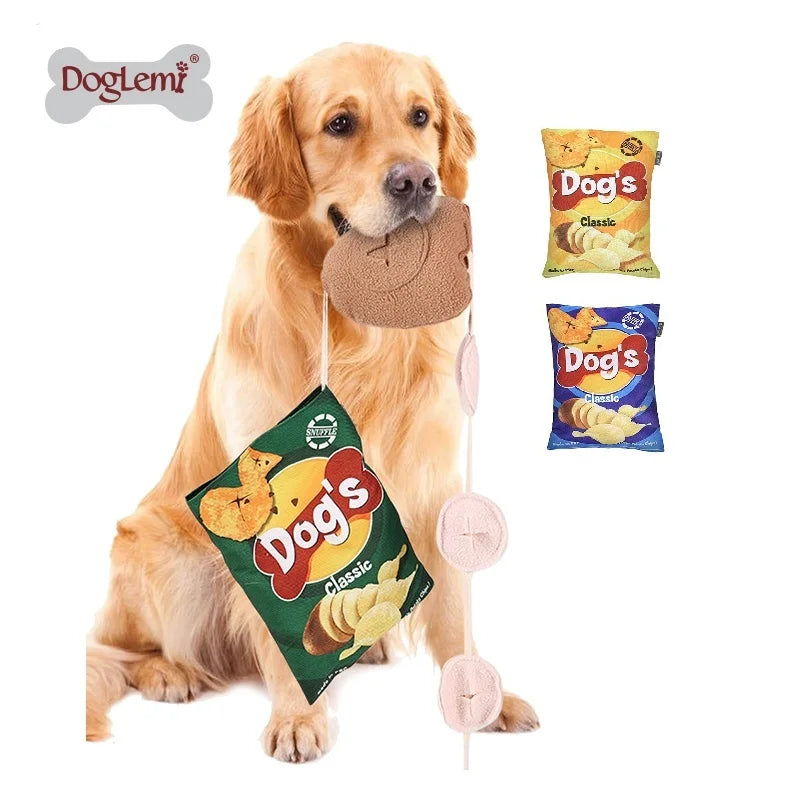 Plush Dog Puzzle Snuffle Toy for Aggressive Chewers Pet Chew Toys