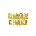 Iced Out Bling Zircon Brass Teeth Grillz "FANTASY CHAMP" Letters Top Bottom Grillz Teeth Mouth Jewelry Set