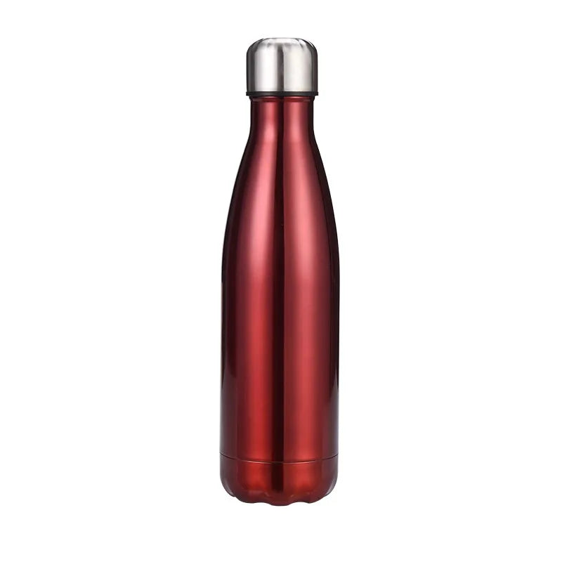 FX 500ml Red Sports Water Bottle 304 Stainless Steel Cola-Shaped Design for Outdoor Traveling Tumblers Promotion