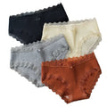 Wholesale Low Price New Cotton Hipster Women Striped Lace Panties Skin-friendly Underwear Sexy Mid-Rise Everyday XL