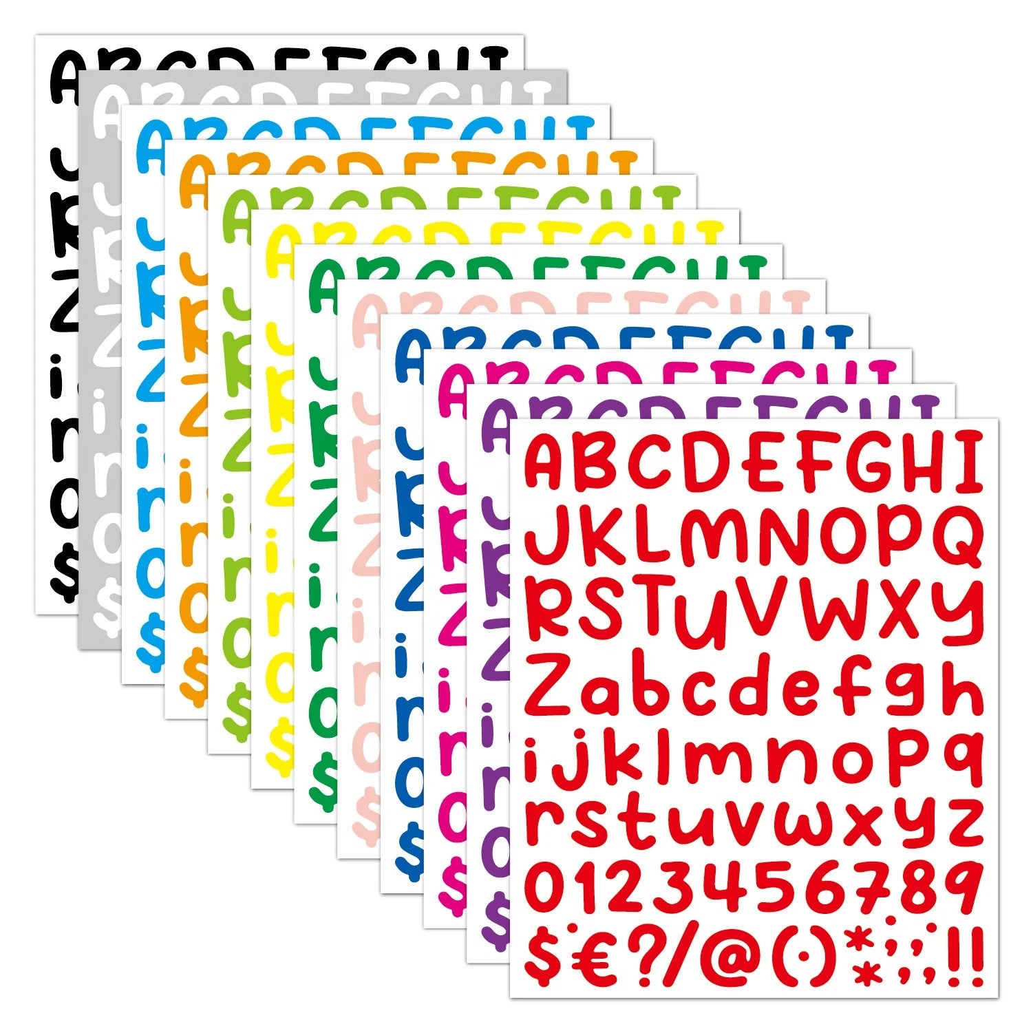 12 Colors Letter Number Stickers for Mailbox Colorful Self Adhesive Vinyl Letters Numbers Kit Gift Alphabet Sticker Scrapbooking