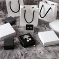Minimalist Blank Black White Jewelry Packaging Kraft Paper Shopping Bag Small Paper Jewelry Bag and Boxes with Your Own logo