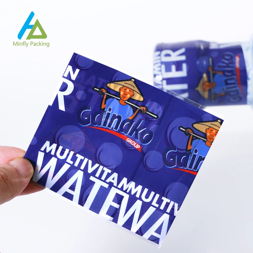 Minfly Digital Printing Custom Plastic PVC PET 5 Gallon Water Bucket Heat Shrink Seal Label for Bottle Cap