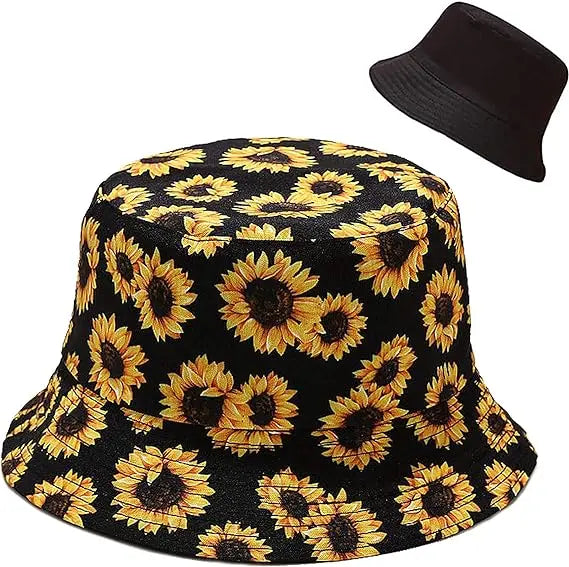Custom Plant Pattern Bucket Hat Packable Reversible Printed Sun HatsFisherman Outdoor Summer Travel Hiking Beach Caps