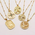 New Arrival 18K Gold Plated Chain Choker Fine Jewelry Necklaces Cubic Zircon Holy Peace Star Pendant Necklace