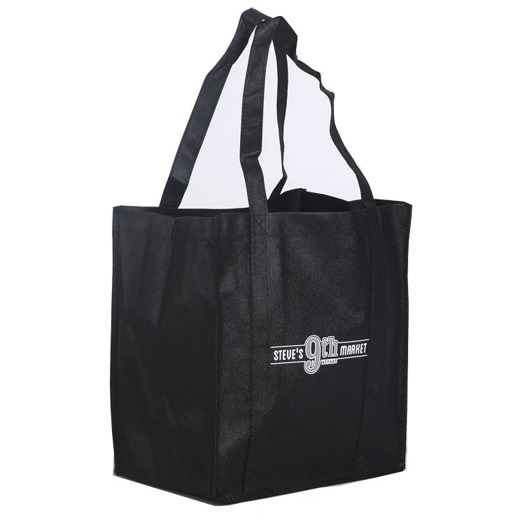 Custom Cheap extra Large Black Xl Xxl Non Woven Bag Supermarket Grocery Tote Shopping Bag