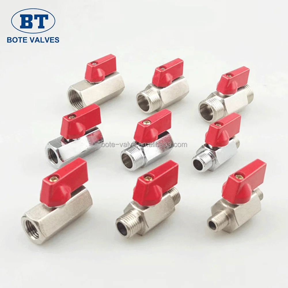 Brass Mini Ball Valves Pneumatic Inner/Outer Teeth 1/4 Inch Threaded NPT BSP PN63 for 5/8'' Beer Line & Beer Use