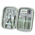FOCSTAR 2023 Salon Equipment New 18-Piece Manicure Pedicure Set (M099) Stainless Steel PU Customized Color Nail Pedicure