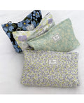 Stock Free Sample Waterproof Factory Custom Logo Embroidery Flowers Floral Full Printed Make up Bags With Zipper