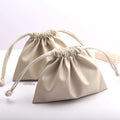 Super Soild Waterproof Pu Leather Drawstring Cosmetic Bag Simplicity Skincare Product Packing Makeup Leather Pouch