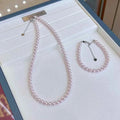 Manta Rose 6mm Artificial Aurora Imitation Pearl Necklace Bracelet Set Very Beautiful Girls' Engagement Jewelry