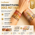 Go2boho Handmade Boho Minimalist Multi-Layer Jewelry Trendy Heart Charm 2pc Set Fashion Bracelets Women Men Healing Luck Gifts