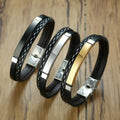 2023 Summer Style Wholesale Simple Personality Stainless Steel Leather Rope Bracelet Jewelry for Women