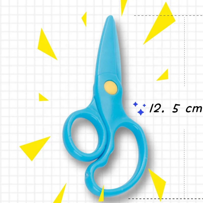 Colorful Decorative Cutting Scissors Plastic Handle DIY Grade Office Teachers Crafts Scrapbooking Kids Design Photo Safety