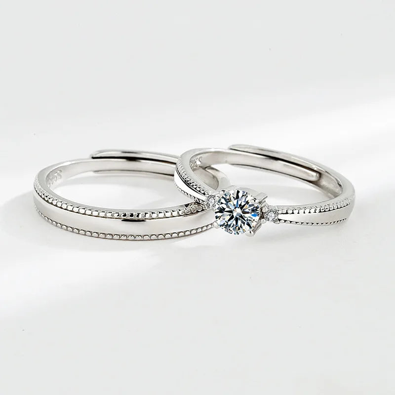 BASQUESUN Factory at First Sight a Couple Falls in love with a Copper Inlaid Zircon Simple and Romantic Open-end Ring