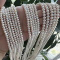 4A Grade Natural Freshwater Pearls Strands 4-4.5mm 5-5.5mm 6-6.5mm White Color Nearly Round Shape for Jewelry Making Findings