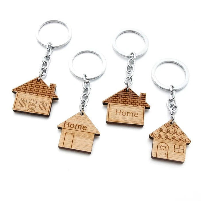 Home Design Cheap Engraved Custom Wood Keychain Blank